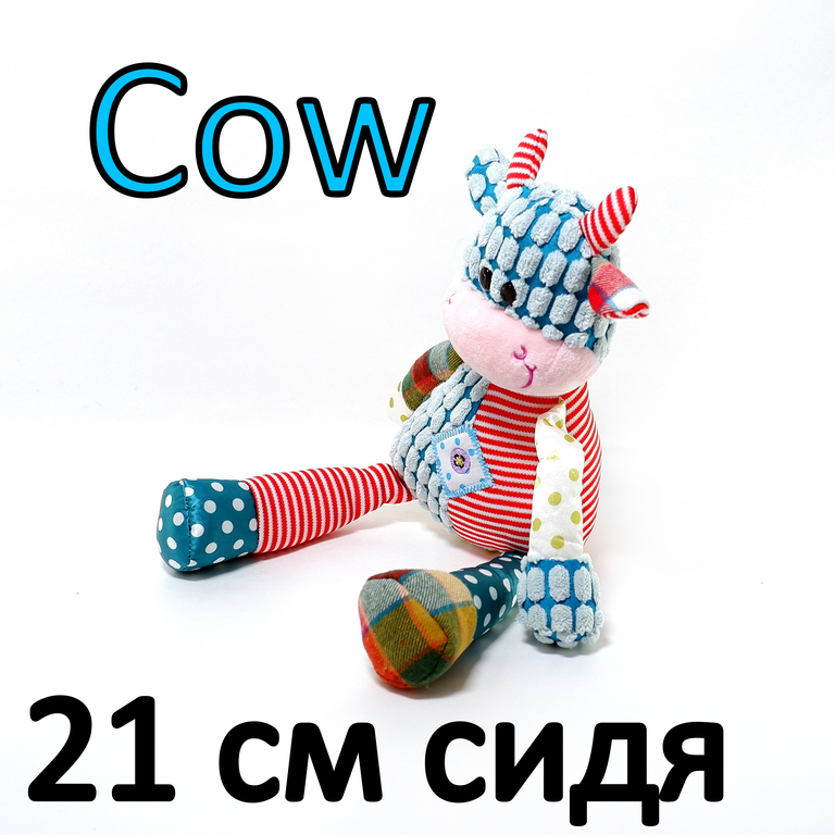 Комплект Мягкая игрушка “Cow” 30 см + Мягкая игрушка “Lamb” 30 см. Для детей и взрослых. Высокое качество! Сертификат. Высота 30 см. - Pic n 308665