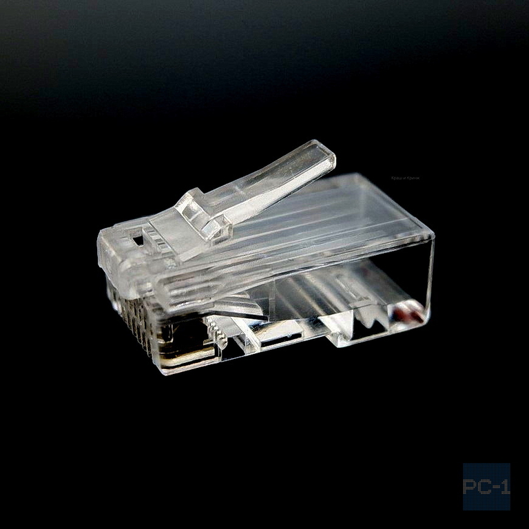 10шт. Универсальный Коннектор обжимной RJ-45 для витой пары UTP 5/6 категории. Разъем 8P8C  - Pic n 308966