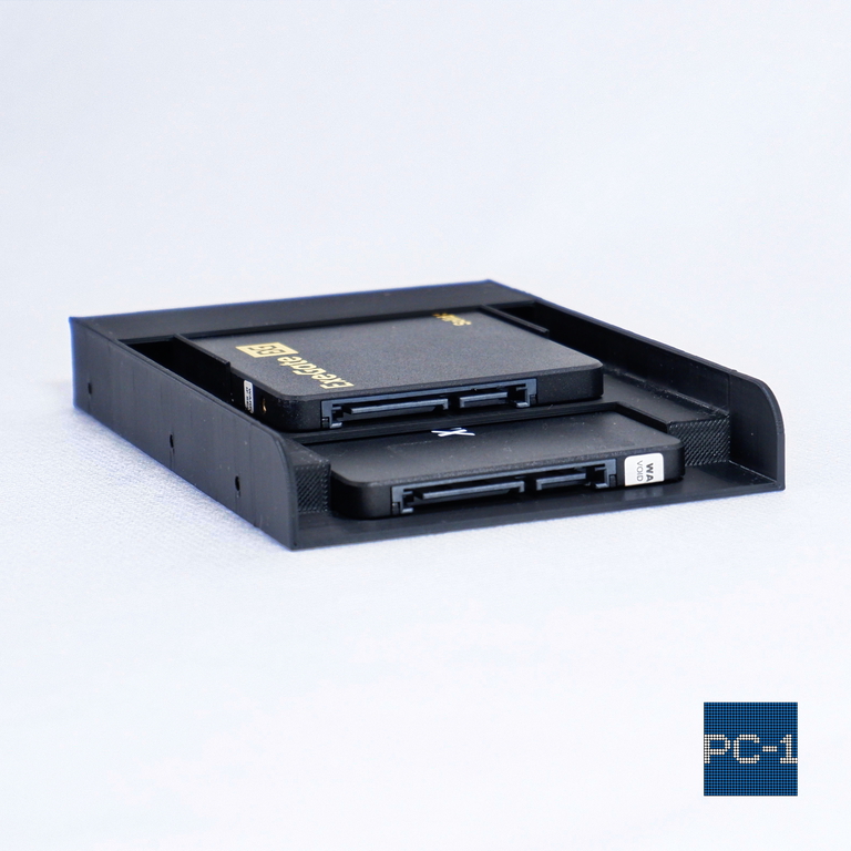 Кронштейн для двух SSD жестких дисков 2.5" в отсек 3.5" корзина для твердотельных дисков съёмная в корпус ПК. Кабели SATA и винты в  - Pic n 309038