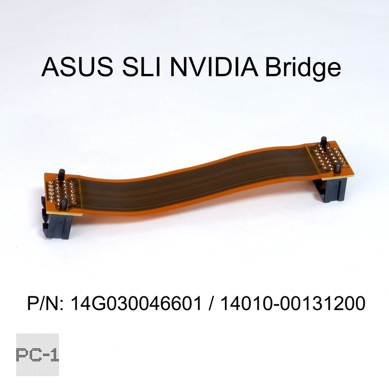 8см. Шлейф объединения видеокарт SLI гибкий Мост ASUS NVIDIA Bridge 26pin. Золотистый.  - Pic n 309074