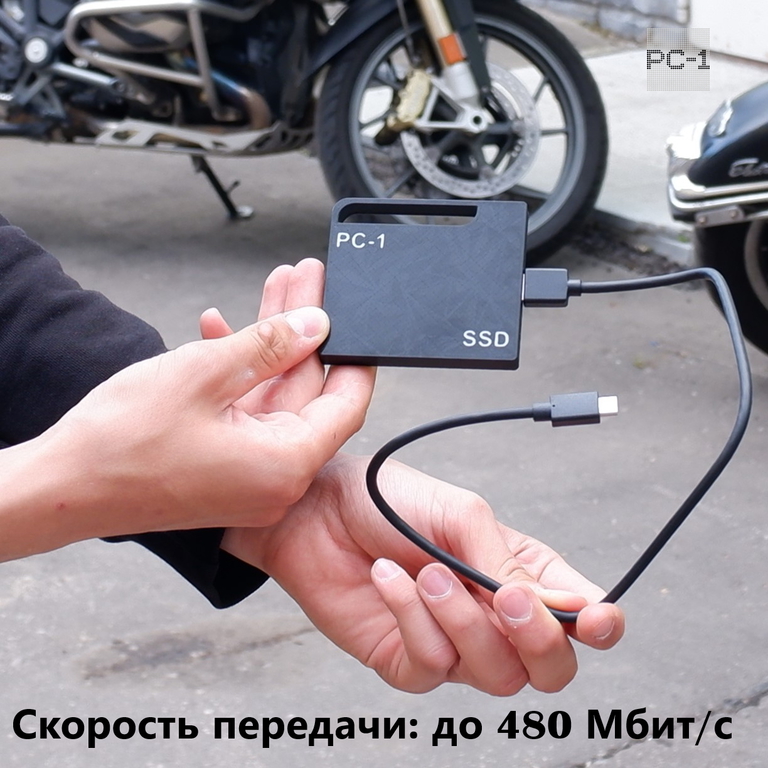 8х7см 500Gb Мини SSD Внешний жесткий диск для любого Смартфона с портом USB Type-C. Ударопрочный корпус. Готов работе!  - Pic n 308955