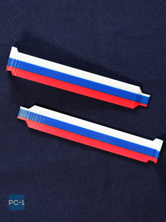 5шт. Российский триколор Заглушка задняя для PCI слотов ПК пластиковая. Планка в компьютерный в корпус ATX 120x20x13мм, винты в комплекте. - Pic n 309185