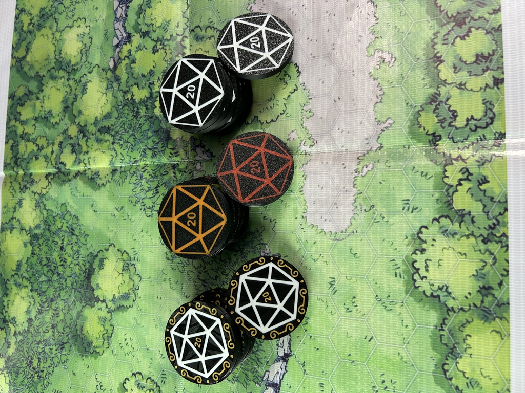 7шт. «DnD D20 Premium» Подземелья и драконы Жетоны вдохновения. Токены К20, Фишки атрибуты мастера ДнД.  - Pic n 309127