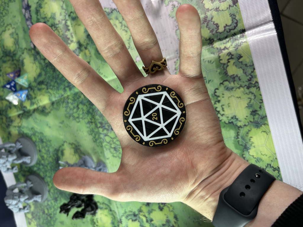 7шт. «DnD D20 Premium» Подземелья и драконы Жетоны вдохновения. Токены К20, Фишки атрибуты мастера ДнД.  - Pic n 309127