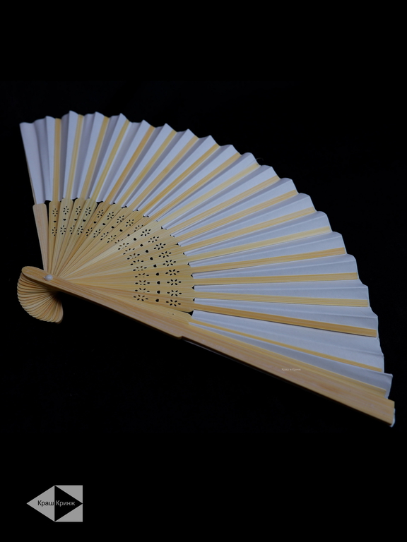  Веер ручной бамбуковый 21см. + Белые перчатки из хлопка / В Японском аниме стиле - Pic n 308692