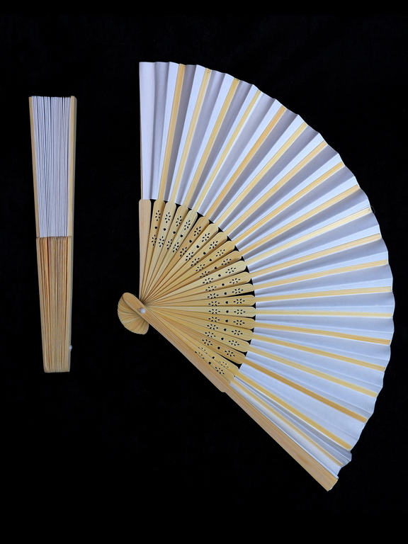  Веер ручной бамбуковый 21см. + Белые перчатки из хлопка / В Японском аниме стиле - Pic n 308692