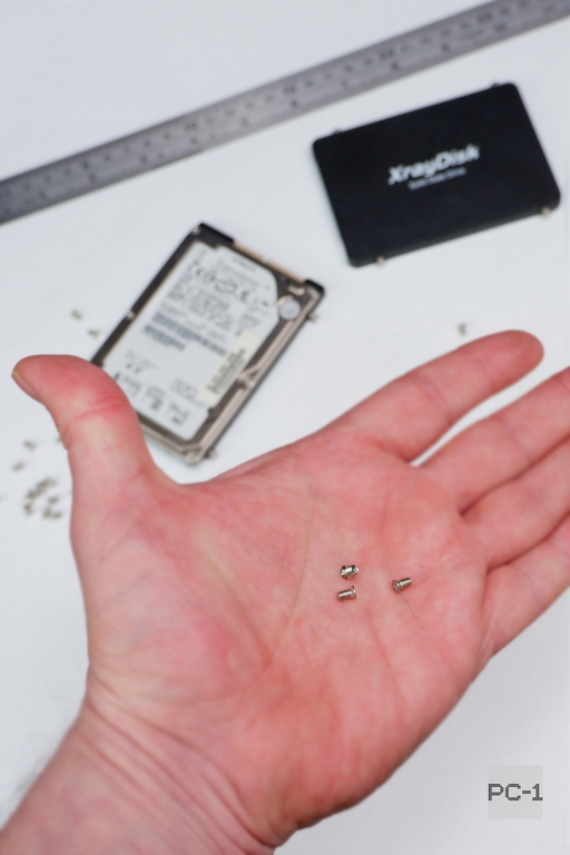 100шт Винты маленькие компьютерные M3х4.8mm (D*L) для крепления SATA SAS жестких дисков 2.5" HDD SSD, серверных корзин, потайная головка  - Pic n 309200