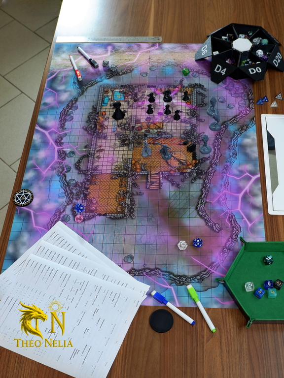 Поле игровое, для ДнД и НРИ «Мистический дом на горе», ламинированное, сборное, самоклеящееся. Разметка: сетка 25 на 25 мм. Размер: 59,4 x 8 - Pic n 309202