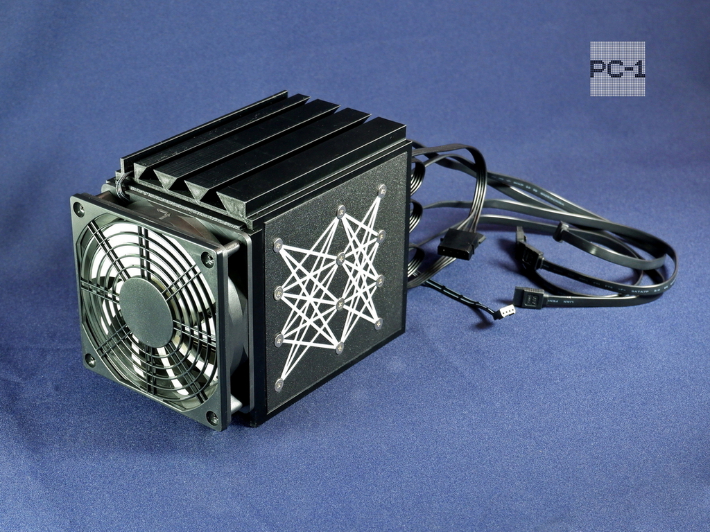 Корзина жестких дисков ПК с вентилятором 120mm, для установки 4шт HDD 3.5" SATA внутри или снаружи корпуса сервера или компьютера - Pic n 309218