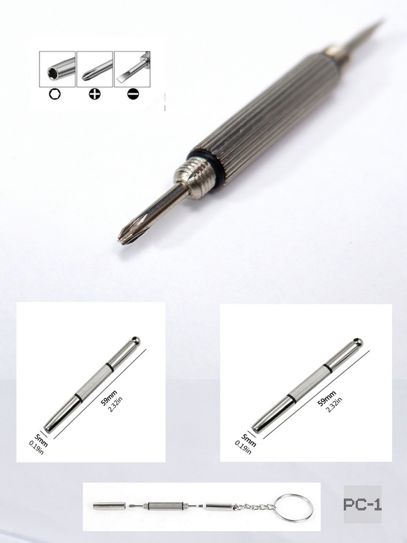 Универсальная отвертка для ремонта очков 3-в-1 шлицы плоская, крестовая, звездчатая. Для затяжки винтов на любых солнцезащитных и обычных очках - Pic n 309225