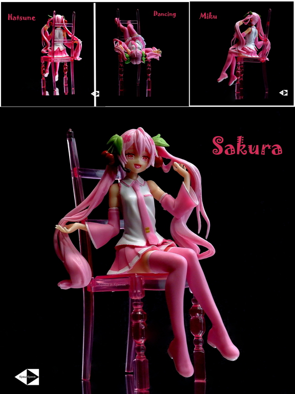 15см Фигурка Мику Сакура, Хацунэ Мику (Miku Hatsune Sakura) на Розовом стуле. В подарочной коробке с сюрпризом. - Pic n 308928