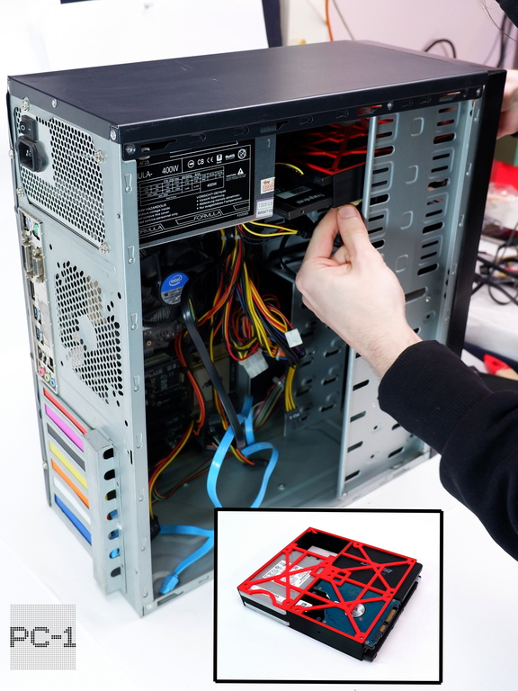 Кронштейн на 6 SSD HDD 2,5 в корпус ПК. Корзина съёмная для крепления 6 штук HDD или SSD жестких дисков 2.5" в отсек 5.25 дюйма без выхода наружу - Pic n 309234