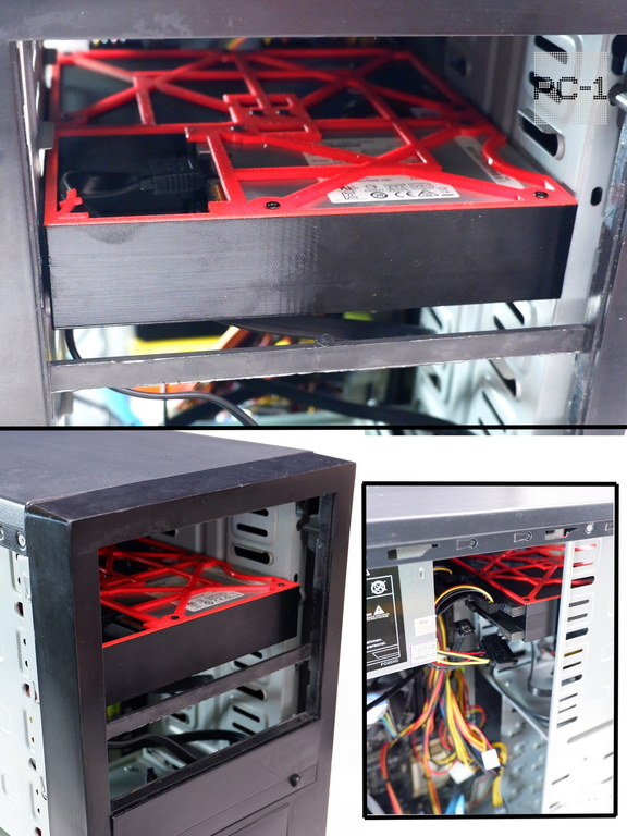 Кронштейн на 6 SSD HDD 2,5 в корпус ПК. Корзина съёмная для крепления 6 штук HDD или SSD жестких дисков 2.5" в отсек 5.25 дюйма без выхода наружу - Pic n 309234