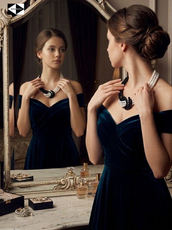 45см Элегантное «Жемчужное» черно-белое Ожерелье «Инь и Ян». Колье с восточным крупным переплетением для вечеринок, в подарочной упаковке. - Pic n 309238