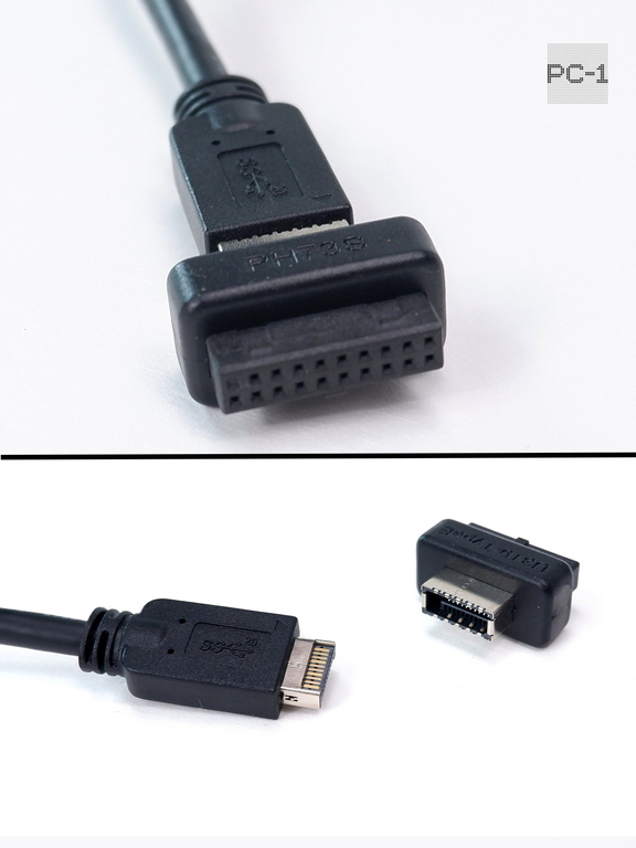 Переходник U319-TypeE с 19pin USB3.0 на 20pin USB-C Female адаптер PH73S позволяет подключить USB Type-C от корпуса в колодку USB на мат. плате ПК - Pic n 309246