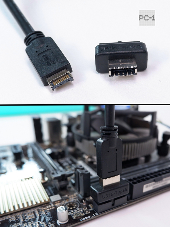Переходник U319-TypeE с 19pin USB3.0 на 20pin USB-C Female адаптер PH73S позволяет подключить USB Type-C от корпуса в колодку USB на мат. плате ПК - Pic n 309246
