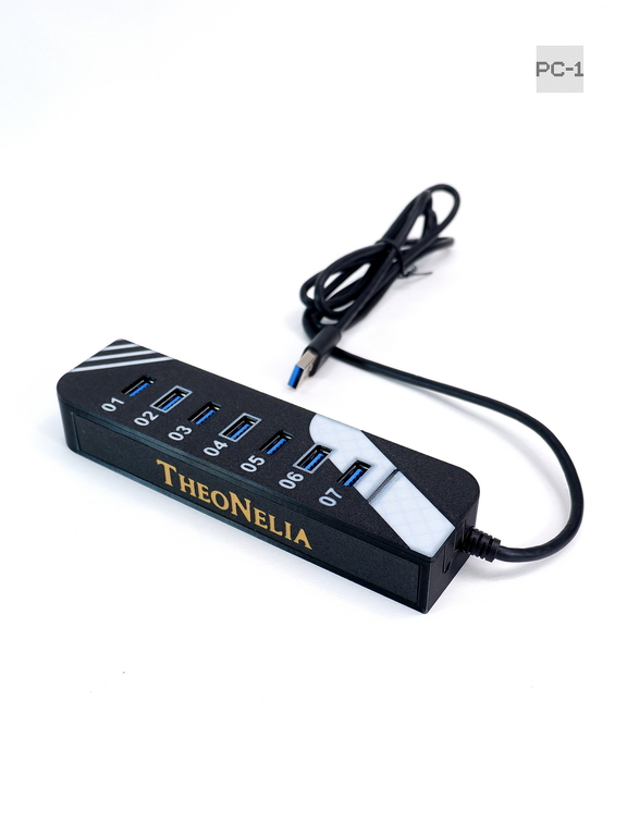 USB3.0 Хаб разветвитель на 7 портов с блоком питания 5В/3А. Концентратор HUB используется одновременно для 7 флешек, внешних хардов и для зарядки. - Pic n 309250