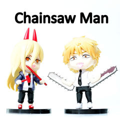 Фигурка Дэнджи и Пауэр в боевых форах из Chainsaw Man 11см + дизайнерская подставка в подарок. - Pic n 308673