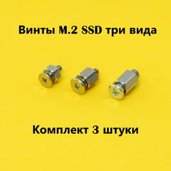 Винты M.2 SSD три вида, для твердотельных дисков в любую материнскую плату ПК, ноутбука / Комплект 3шт. - Pic n 308791