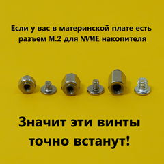 Винты M.2 SSD три вида, для твердотельных дисков в любую материнскую плату ПК, ноутбука / Комплект 3шт. - Pic n 308791