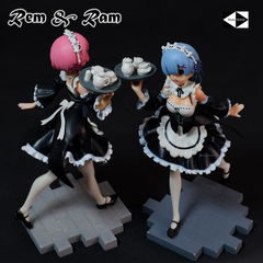 2шт. Аниме фигурки Rem и Ram Re: Zero Жизнь в альтернативном мире с Нуля. Высота 16см - Pic n 308959