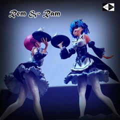 2шт. Аниме фигурки Rem и Ram Re: Zero Жизнь в альтернативном мире с Нуля. Высота 16см - Pic n 308959