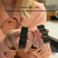 Комплект 2шт. Радиаторы Охлаждение для в Ноутбука или ПК диска SSD M.2 NGFF NVMe 2280 70х22х3мм с термопрокладками 1мм и стяжками. - Pic n 308851