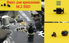 Винт стандартный со стойкой для крепления M.2 SSD диска на материнскую плату ПК ноутбука, черный, 1шт. - Pic n 308978