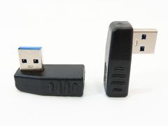 PC-1 Угловой адаптер 90 градусов USB to USB 3.0 to Right повернут в Право. Male To Female для установки аппаратуры близко к стене - Pic n 308986