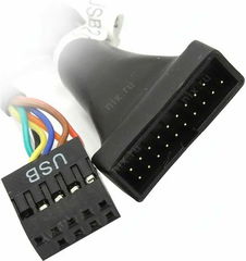 Переходник 9pin (10pin) female USB2.0 на 19pin (20pin) male USB3.0 для подключения внешних USB разъемов корпуса ПК - Pic n 308997