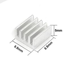 10шт. 8.8x8.8x5mm Heatsink Радиатор охлаждения алюминиевый для чипов электроники ПК Arduino Raspberry Pi. Серебристый  - Pic n 309022