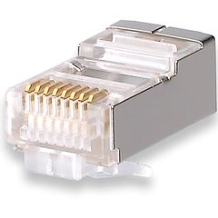4шт. Вилка Универсальный коннектор RJ45 CAT6e / CAT5e 8P8C FTP экранированная, для обжима под витую пару, с защёлкой.  - Pic n 309026