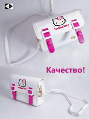 Детская Сумочка на плечо Hello Kitty из Экокожи 17х13см, в комплекте Расчёска, Заколка, Кулон, Ручка и Блокнот. В подарочной коробке! - Pic n 309082