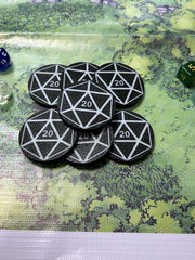 Жетоны вдохновения для ДнД “D20 White”, Токены К20, Фишки для НРИ. Прочные, пластиковые. - Pic n 309125