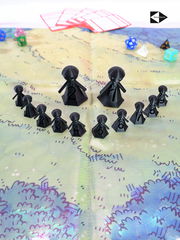 12 шт. DnD Gook Black Dungeons &amp; Dragons игровые нумерованные Пешки для настольной игры ДнД, фишки-гуки 10+2, миниатюры для НРИ.  - Pic n 309156