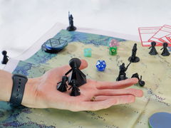 12 шт. DnD Gook Black Dungeons &amp; Dragons игровые нумерованные Пешки для настольной игры ДнД, фишки-гуки 10+2, миниатюры для НРИ.  - Pic n 309156