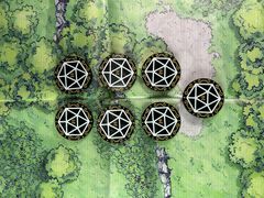7шт. «DnD D20 Premium» Подземелья и драконы Жетоны вдохновения. Токены К20, Фишки атрибуты мастера ДнД.  - Pic n 309127