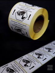 500шт. 4x5,8см Наклейки на товар для маркетплейсов, самоклеящиеся с надписью «Заказ собран под видеонаблюдением».  - Pic n 308992