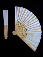  Веер ручной бамбуковый 21см. + Белые перчатки из хлопка / В Японском аниме стиле - Pic n 308692