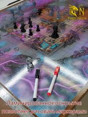 DnD Поле игровое НРИ 60x84см сетка 25х25мм «Мистический дом на горе» для боевых сцен, самоклеящееся ламинированное - Pic n 309202