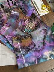 DnD Поле игровое НРИ 60x84см сетка 25х25мм «Мистический дом на горе» для боевых сцен, самоклеящееся ламинированное - Pic n 309202