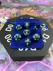 Дайсы для НРИ «DnD D Emerald» + набор в подарок! Подземелья и драконы игральные кости 7+7. Кубики для ДнД изумрудные, атрибуты мастера ДнД.  - Pic n 309208