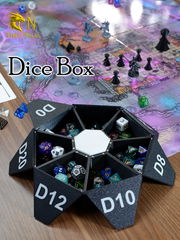 19x19x5см Дайсбокс для костей DnD «Артефакт мастера». Шкатулка Подземелья и драконы 8 секций. Атрибуты мастера ДнД коробка для хранения дайсов.  - Pic n 309212