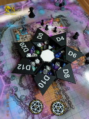 19x19x5см Дайсбокс для костей DnD «Артефакт мастера». Шкатулка Подземелья и драконы 8 секций. Атрибуты мастера ДнД коробка для хранения дайсов.  - Pic n 309212