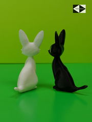 2шт. Фигурка Черный и Альтер Белый кот «ДзиДзи» 7см, из Аниме «Ведьмина служба доставки» + Стикеры Миядзаки в подарочной упаковке. - Pic n 309219