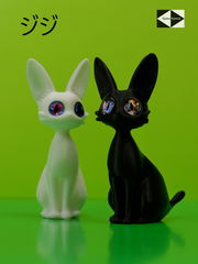 2шт. Фигурка Черный и Альтер Белый кот «ДзиДзи» 7см, из Аниме «Ведьмина служба доставки» + Стикеры Миядзаки в подарочной упаковке. - Pic n 309219