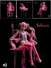 15см Фигурка Мику Сакура, Хацунэ Мику (Miku Hatsune Sakura) на Розовом стуле. В подарочной коробке с сюрпризом. - Pic n 308928