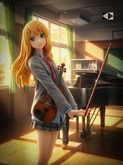 Ну вот, опять плакать... Фигурка Kaori Miyazono 20см скрипка, эмоции, аниме Your Lie in April + подарок статуэтка сюрприз - Pic n 309229