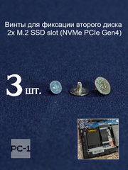 Планка крепления SSD M.2 диска в ноутбуке MSI Универсальная с ушком со смещением E2M-5850311-A89 винты E43-1203007-G68 в комплекте - Pic n 309230