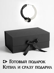 45см Элегантное «Жемчужное» черно-белое Ожерелье «Инь и Ян». Колье с восточным крупным переплетением для вечеринок, в подарочной упаковке. - Pic n 309238